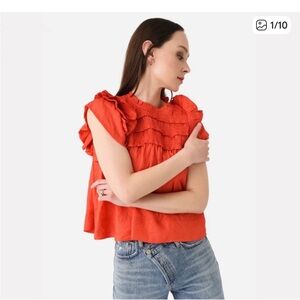 Sea New York Vibrant Red-Orange Blouse